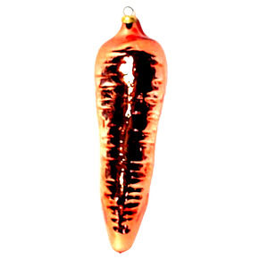 Vintage Mercury Glass "Carrot" Christmas Ornament Hand Blown Seasonal Decor